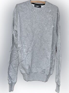 Amiri tattered sweater nwot distressed polo crew neck sweater large sized